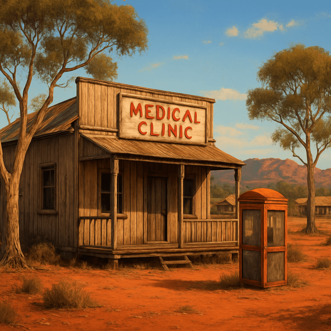 Classic red phone box in Australia